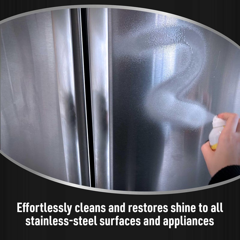 CLR Brands® Spot Free Stainless Steel Cleaner - Removes Water Marks, Fingerprints and Residue from Refrigerators, Dishwashers, Ovens and More, Streak Free Shine - 12 Oz Spray Can (Pack of 1) - Image 2